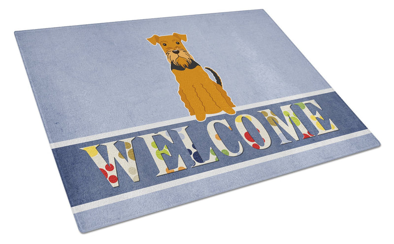 Airedale Welcome Glass Cutting Board Large BB5622LCB