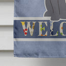 Staffordshire Bull Terrier Blue Welcome House Flag 28x40 Porch Sleeve Pole Decorative Outside Yard Banner Artwork Wall Hanging, Polyester
