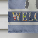 Miniature Schnauzer Salt and Pepper Welcome House Flag 28x40 Porch Sleeve Pole Decorative Outside Yard Banner Artwork Wall Hanging, Polyester
