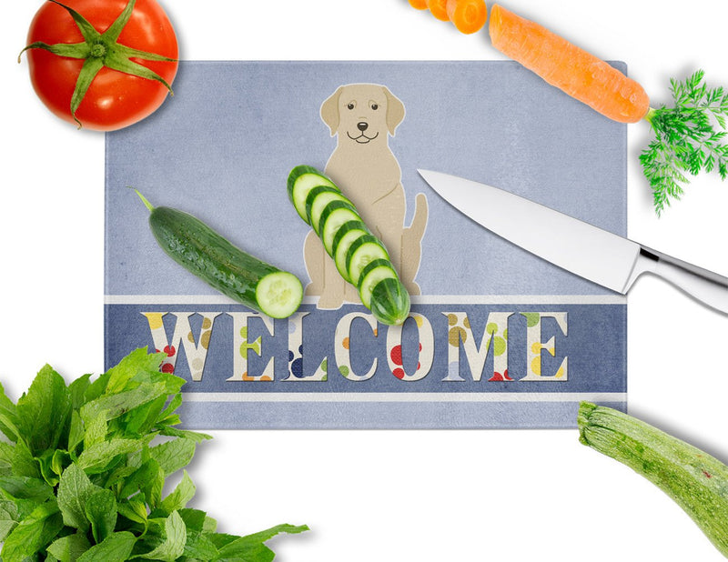 Yellow Labrador Welcome Glass Cutting Board Large BB5636LCB