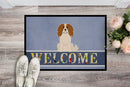 Cavalier Spaniel Welcome Doormat Indoor Outdoor 18H X 27W Front Door Mat Rugs for Entryway, Non Slip Washable