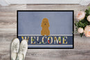 Poodle Tan Welcome Doormat Indoor Outdoor 18H X 27W Front Door Mat Rugs for Entryway, Non Slip Washable