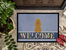 Poodle Tan Welcome Doormat Indoor Outdoor 18H X 27W Front Door Mat Rugs for Entryway, Non Slip Washable