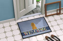 Poodle Tan Welcome Doormat Indoor Outdoor 18H X 27W Front Door Mat Rugs for Entryway, Non Slip Washable
