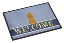 Poodle Tan Welcome Doormat Indoor Outdoor 18H X 27W Front Door Mat Rugs for Entryway, Non Slip Washable