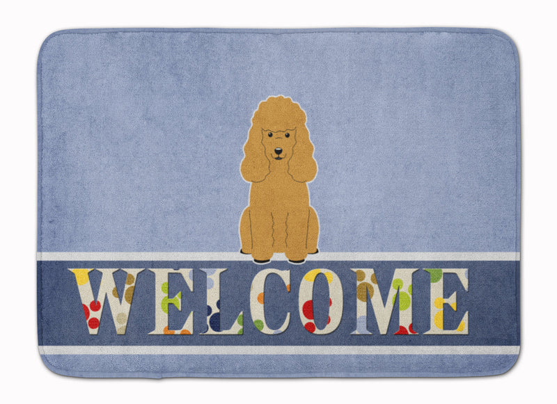 Poodle Tan Welcome Machine Washable Memory Foam Mat BB5650RUG