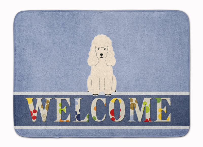 Poodle White Welcome Machine Washable Memory Foam Mat BB5651RUG