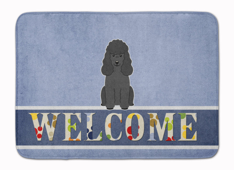 Poodle Black Welcome Machine Washable Memory Foam Mat BB5652RUG