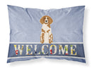 Brittany Spaniel Welcome Standard Pillowcase Lightweight Super Soft Easy Care Decorative Artwork Pillowcase, Standard