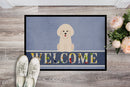 Bichon Frise Welcome Doormat Indoor Outdoor 18H X 27W Front Door Mat Rugs for Entryway, Non Slip Washable