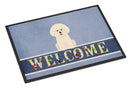 Bichon Frise Welcome Doormat Indoor Outdoor 18H X 27W Front Door Mat Rugs for Entryway, Non Slip Washable