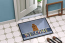 Shih Tzu Silver Chocolate Welcome Doormat Indoor Outdoor 18H X 27W Front Door Mat Rugs for Entryway, Non Slip Washable