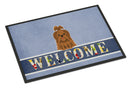 Shih Tzu Silver Chocolate Welcome Doormat Indoor Outdoor 18H X 27W Front Door Mat Rugs for Entryway, Non Slip Washable