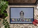 Shih Tzu Black Silver Welcome Doormat Indoor Outdoor 18H X 27W Front Door Mat Rugs for Entryway, Non Slip Washable
