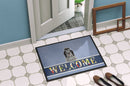 Shih Tzu Black Silver Welcome Doormat Indoor Outdoor 18H X 27W Front Door Mat Rugs for Entryway, Non Slip Washable