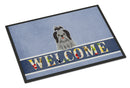Shih Tzu Black Silver Welcome Doormat Indoor Outdoor 18H X 27W Front Door Mat Rugs for Entryway, Non Slip Washable