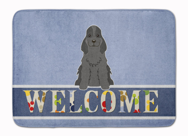 Cocker Spaniel Black Welcome Machine Washable Memory Foam Mat BB5673RUG