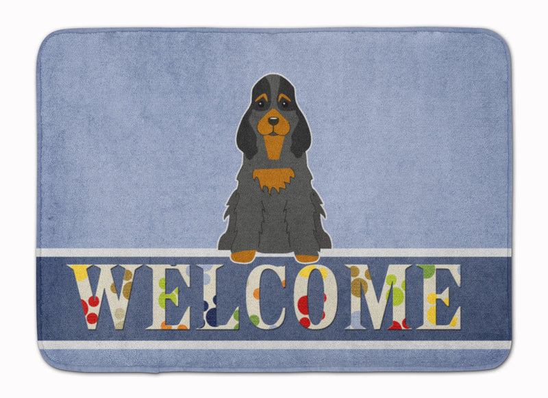 Cocker Spaniel Black Tan Welcome Machine Washable Memory Foam Mat BB5674RUG