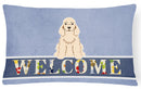 Cocker Spaniel Buff Welcome Decorative Throw Pillow 12x16 Indoor Outdoor Accent Cushion, Fabric Cover with Insert for Sofa, Bed, Porch & Living Room
