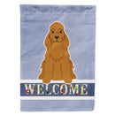Cocker Spaniel Red Welcome House Flag 28x40 Porch Sleeve Pole Decorative Outside Yard Banner Artwork Wall Hanging, Polyester