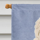 Old English Sheepdog Welcome House Flag 28x40 Porch Sleeve Pole Decorative Outside Yard Banner Artwork Wall Hanging, Polyester