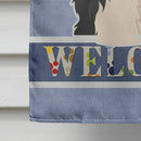 Old English Sheepdog Welcome House Flag 28x40 Porch Sleeve Pole Decorative Outside Yard Banner Artwork Wall Hanging, Polyester