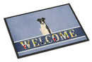 Smooth Fox Terrier Welcome Doormat Indoor Outdoor 18H X 27W Front Door Mat Rugs for Entryway, Non Slip Washable