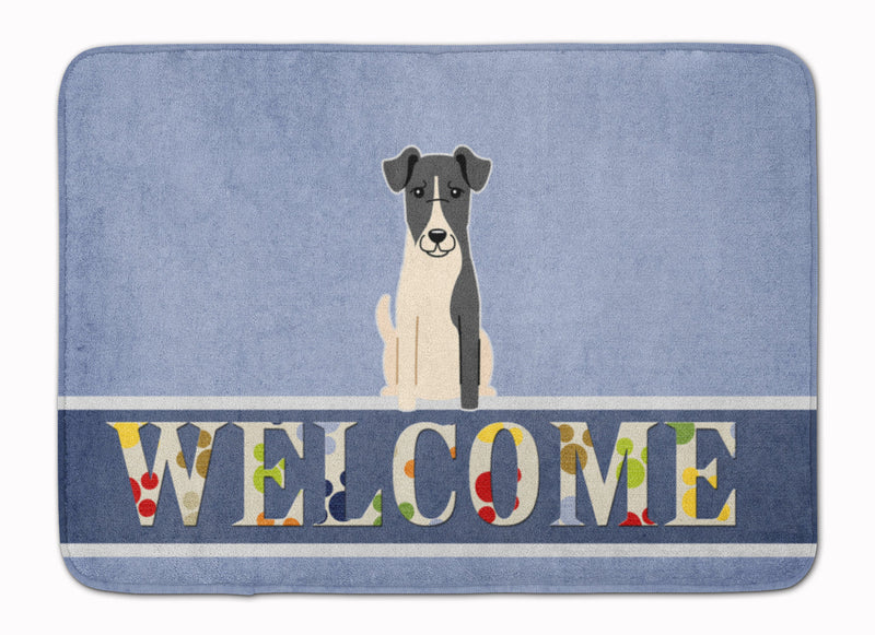 Smooth Fox Terrier Welcome Machine Washable Memory Foam Mat BB5679RUG