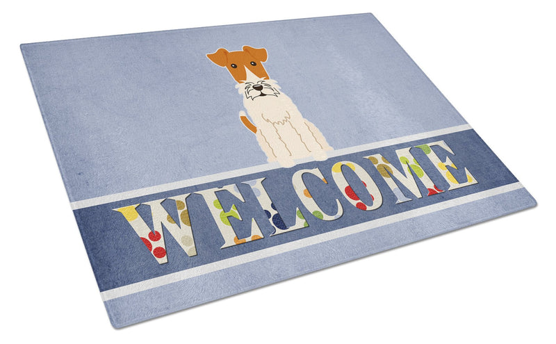 Wire Fox Terrier Welcome Glass Cutting Board Large BB5682LCB