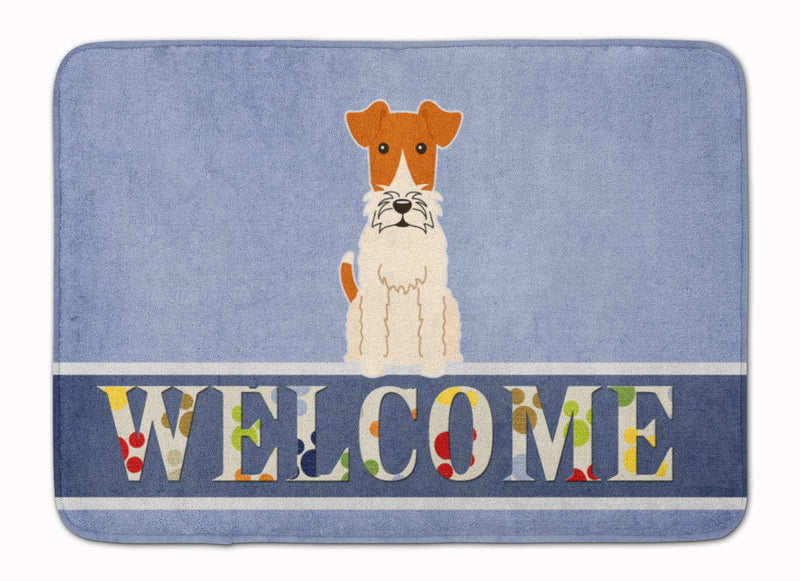 Wire Fox Terrier Welcome Machine Washable Memory Foam Mat BB5682RUG