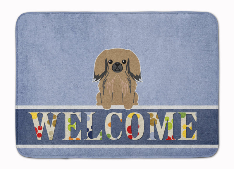 Pekingnese Tan Welcome Machine Washable Memory Foam Mat BB5683RUG