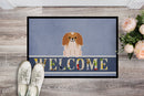 Pekingese Red White Welcome Doormat Indoor Outdoor 18H X 27W Front Door Mat Rugs for Entryway, Non Slip Washable