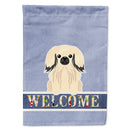 Pekingese Cream Welcome House Flag 28x40 Porch Sleeve Pole Decorative Outside Yard Banner Artwork Wall Hanging, Polyester