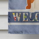 English Foxhound Welcome House Flag 28x40 Porch Sleeve Pole Decorative Outside Yard Banner Artwork Wall Hanging, Polyester