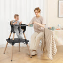 4-in-1 Baby Convertible Toddler Table Chair Set with PU Cushion