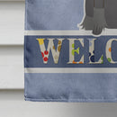 Chinese Crested Black Welcome House Flag 28x40 Porch Sleeve Pole Decorative Outside Yard Banner Artwork Wall Hanging, Polyester