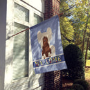 Chinese Crested Cream Welcome House Flag 28x40 Porch Sleeve Pole Decorative Outside Yard Banner Artwork Wall Hanging, Polyester