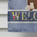 Chinese Crested Cream Welcome House Flag 28x40 Porch Sleeve Pole Decorative Outside Yard Banner Artwork Wall Hanging, Polyester
