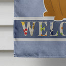 Flashy Fawn Boxer Welcome House Flag 28x40 Porch Sleeve Pole Decorative Outside Yard Banner Artwork Wall Hanging, Polyester