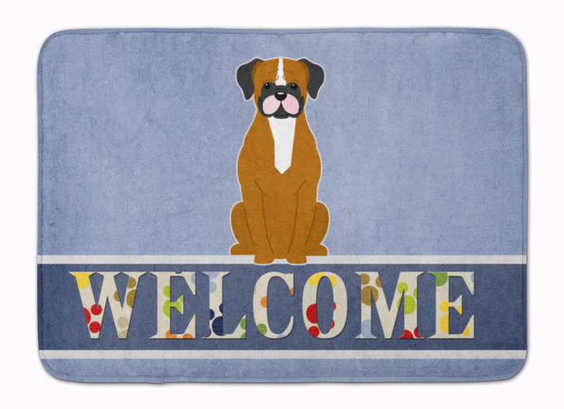 Flashy Fawn Boxer Welcome Machine Washable Memory Foam Mat BB5697RUG