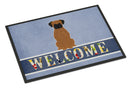 Brindle Boxer Welcome Doormat Indoor Outdoor 18H X 27W Front Door Mat Rugs for Entryway, Non Slip Washable