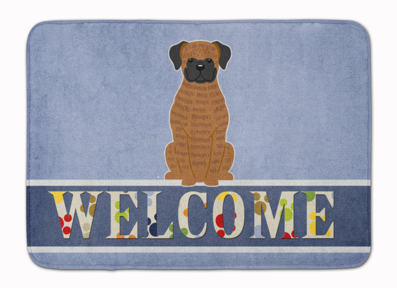 Brindle Boxer Welcome Machine Washable Memory Foam Mat BB5698RUG