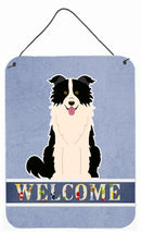 Border Collie Black White Welcome Wall or Door Hanging Prints BB5699DS1216