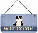 Border Collie Black White Welcome Wall or Door Hanging Prints BB5699DS812