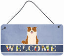 Border Collie Red White Welcome Wall or Door Hanging Prints BB5700DS812