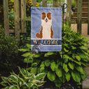 Border Collie Red White Welcome Garden Flag - Outdoor Decorative Yard Flag BB5700GF