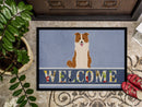 Border Collie Red White Welcome Doormat - 18x27 Decorative Floor Mat – Indoor/Outdoor Rug with Artistic Flair BB5700MAT