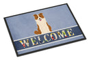 Border Collie Red White Welcome Doormat - 18x27 Decorative Floor Mat – Indoor/Outdoor Rug with Artistic Flair BB5700MAT