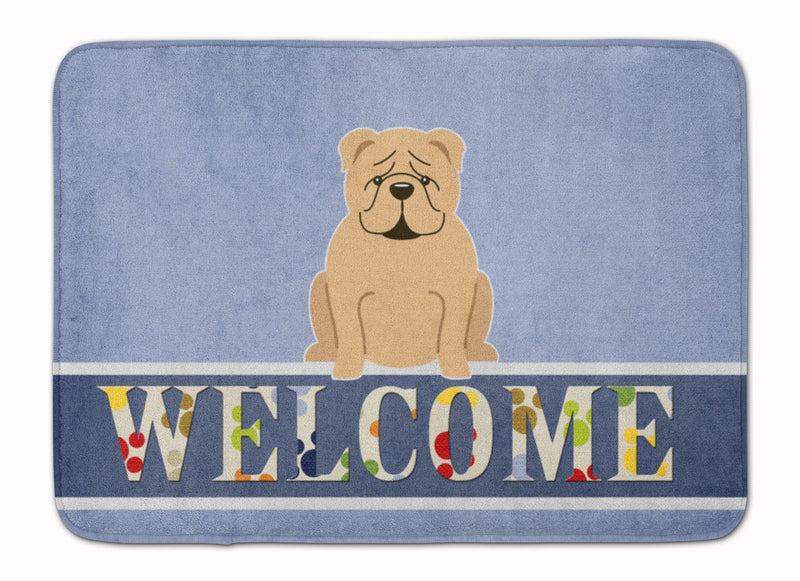 English Bulldog Fawn Welcome Machine Washable Memory Foam Mat BB5705RUG