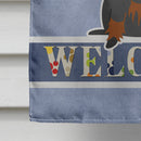 Wire Haired Dachshund Black Tan Welcome House Flag 28x40 Porch Sleeve Pole Decorative Outside Yard Banner Artwork Wall Hanging, Polyester